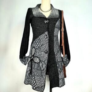 Fairy Grunge Cardigan Sweater Patchwork Sioni Dark Academia Art too wear